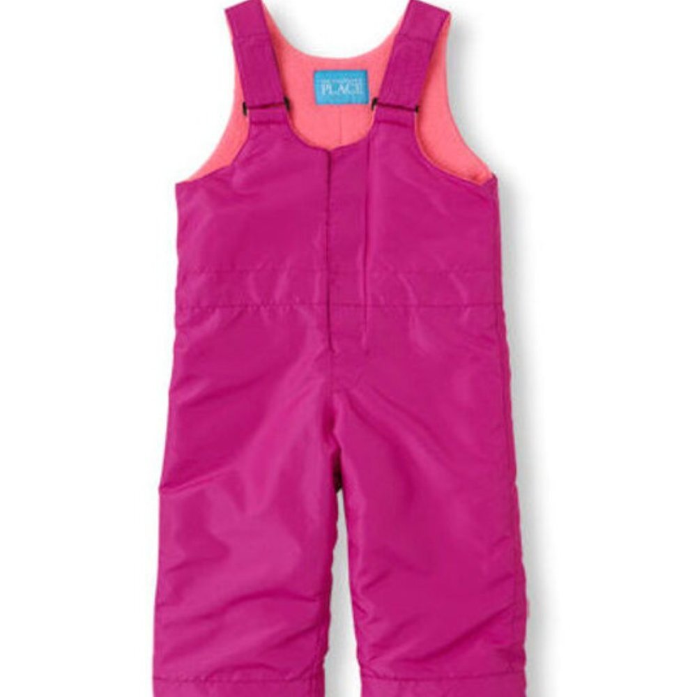 NWT The Children's Place Toddler Baby Girls Snow Overalls Fleece-lined B… - Picture 2 of 4